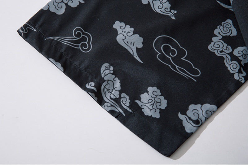 Seven Sleeves Kimono, Cardigan Coat with Print