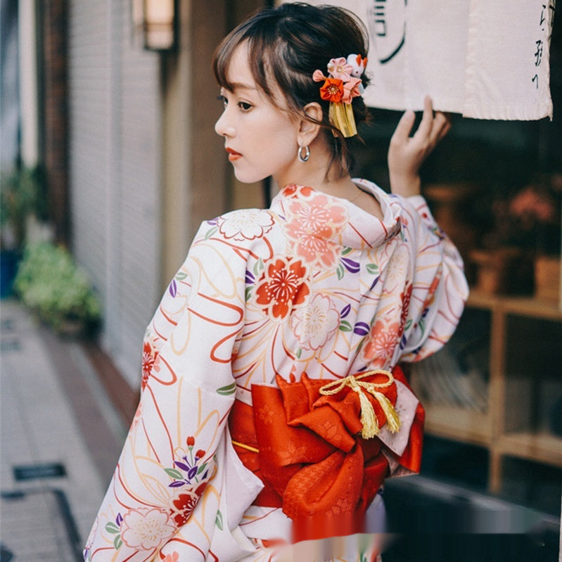 Kimono im japanischen Stil für formelle Anlässe für Damen, modifizierte rosa Kleidung, Bademantel im japanischen Stil