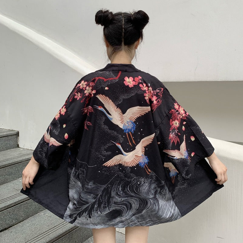 Kimono für Damen, japanischer Ukiyoe-Druck, traditioneller Kimono