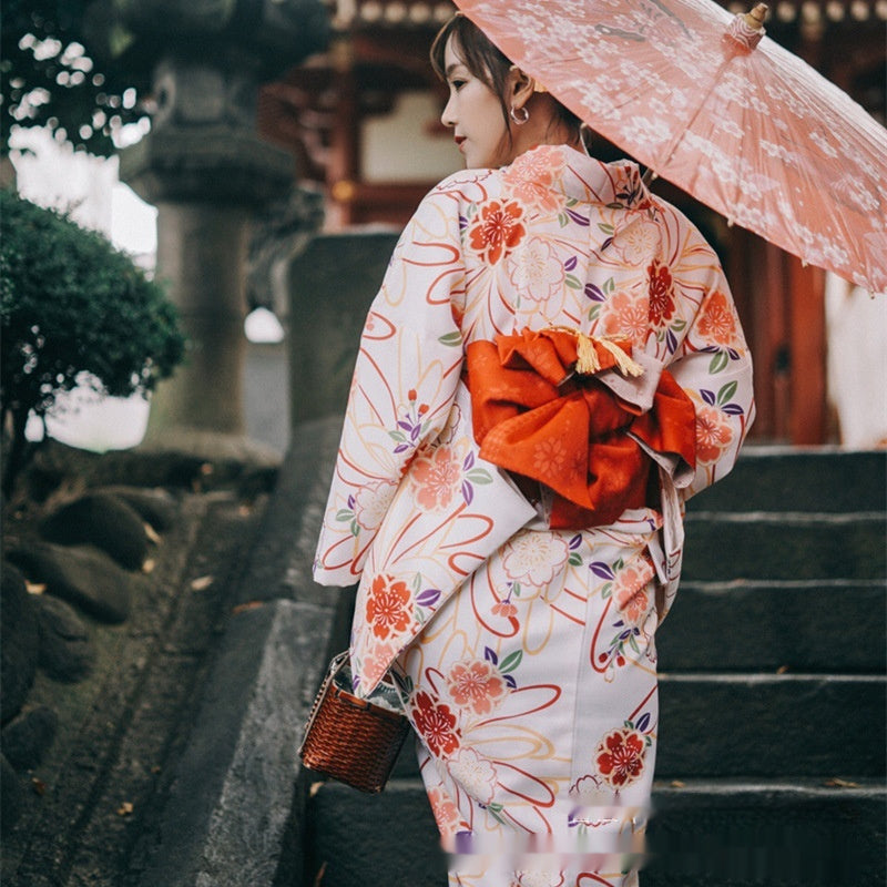 Kimono im japanischen Stil für formelle Anlässe für Damen, modifizierte rosa Kleidung, Bademantel im japanischen Stil