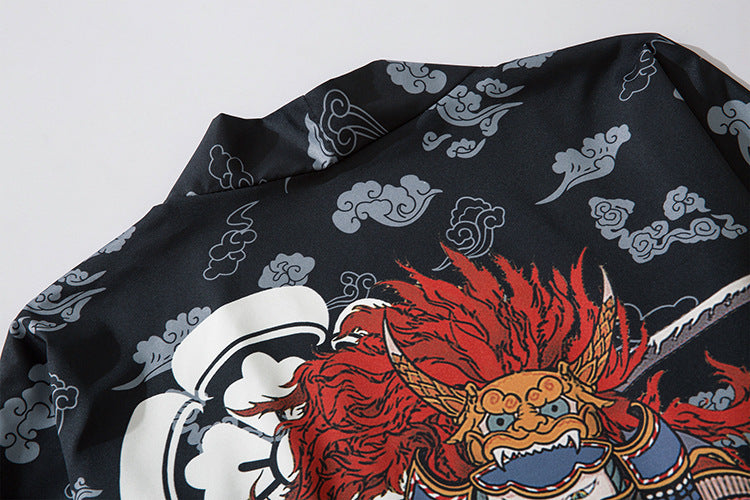 Seven Sleeves Kimono, Cardigan Coat with Print