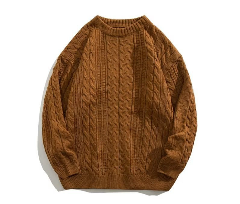 Winter-Rollkragenpullover im japanischen Retro-Zopfmuster für Herren