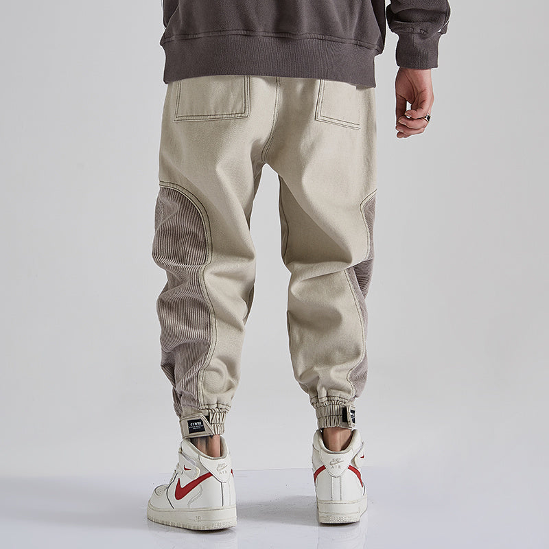Japanische Herrenhose mit lockerer Passform und gespleißtem Design