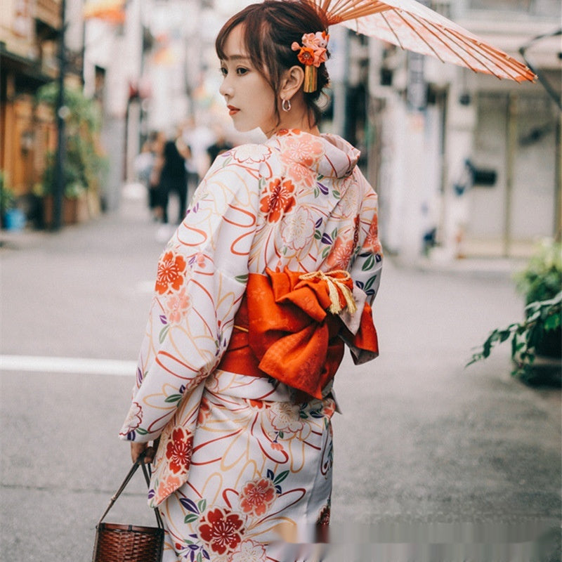 Kimono im japanischen Stil für formelle Anlässe für Damen, modifizierte rosa Kleidung, Bademantel im japanischen Stil