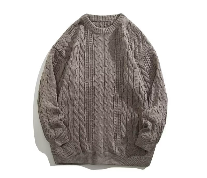 Winter-Rollkragenpullover im japanischen Retro-Zopfmuster für Herren