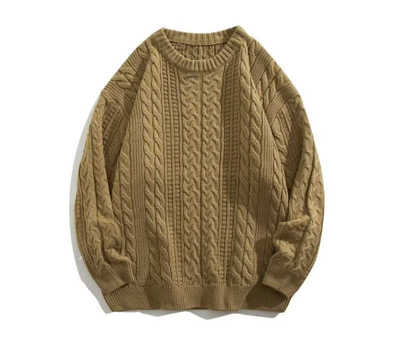 Winter-Rollkragenpullover im japanischen Retro-Zopfmuster für Herren