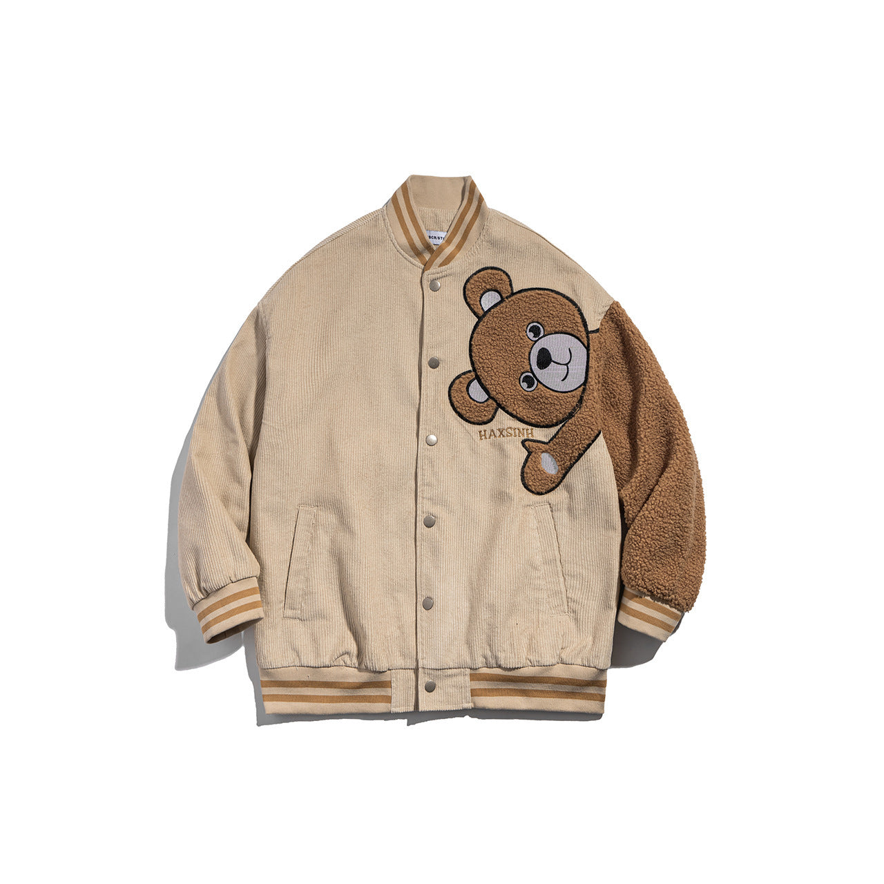 Japanische Retro-Bär-Flocking-Overalljacke für Herren