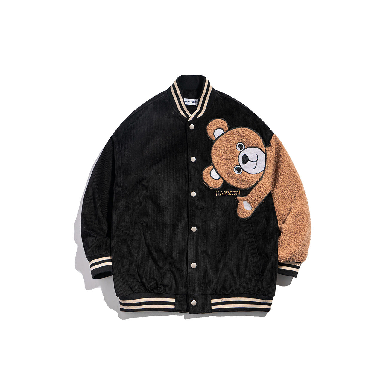 Japanische Retro-Bär-Flocking-Overalljacke für Herren